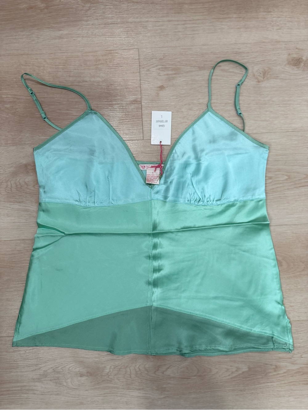 NWT Gold Hawk Silk Cami Tiffany Sz L